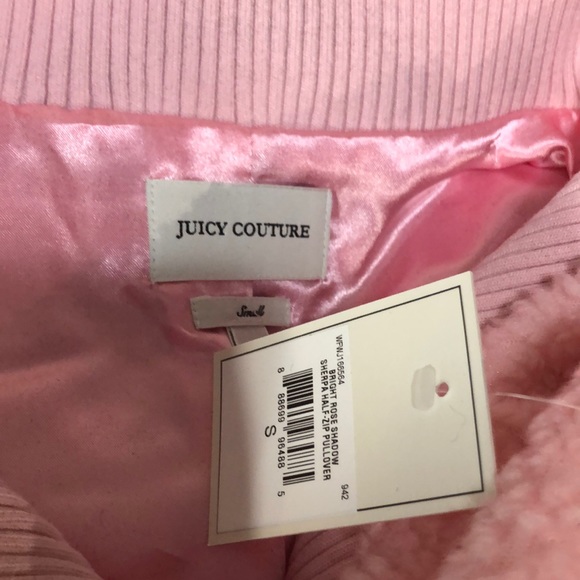 NWT JUICY COUTURE Pink Sherpa Pullover Jacket Coat - Picture 8 of 8